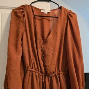 Boutique Burnt Orange Shorts Romper